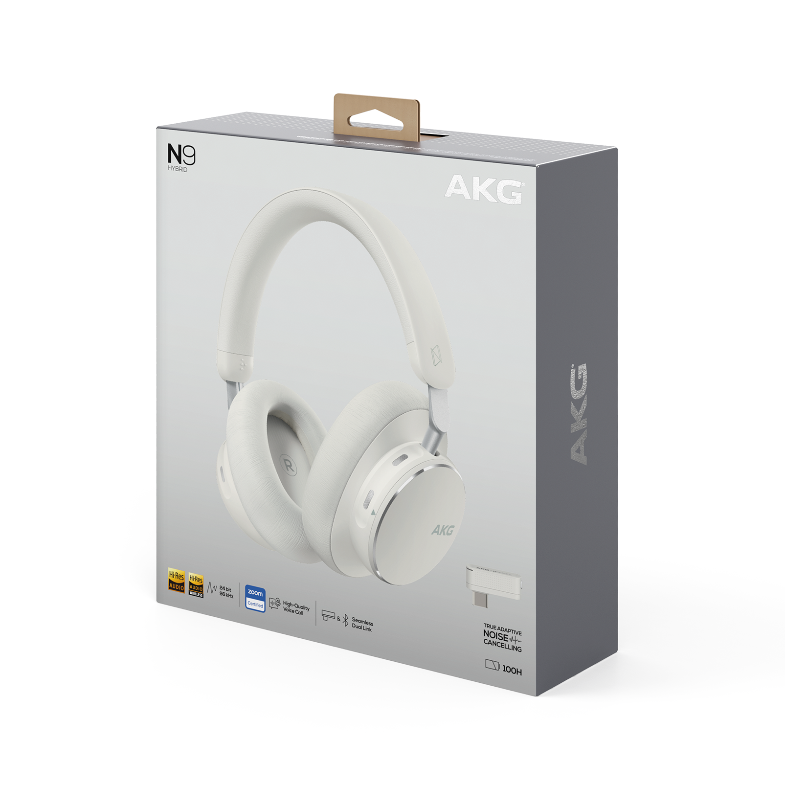 AKG N9 Hybrid - White - Wireless over-ear noise cancelling headphones - Detailshot 15